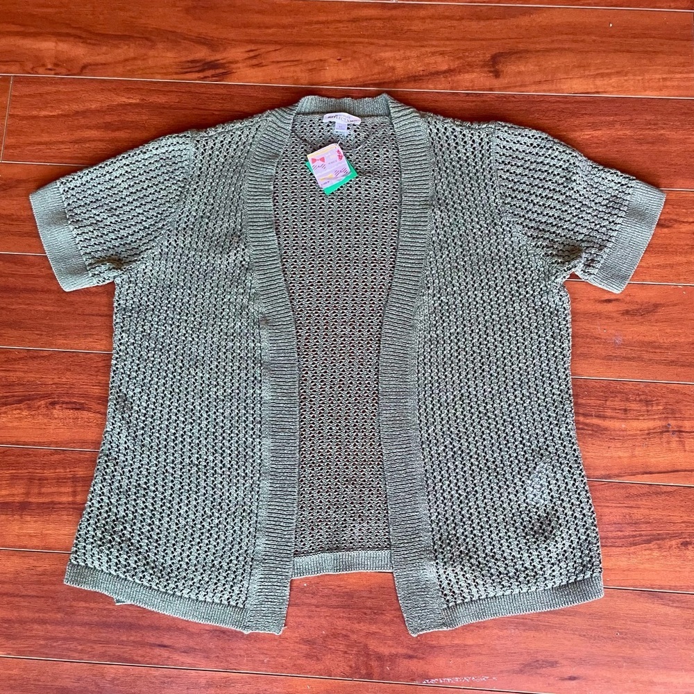 Northern Reflections Green Open Knit Cardigan XL Petite